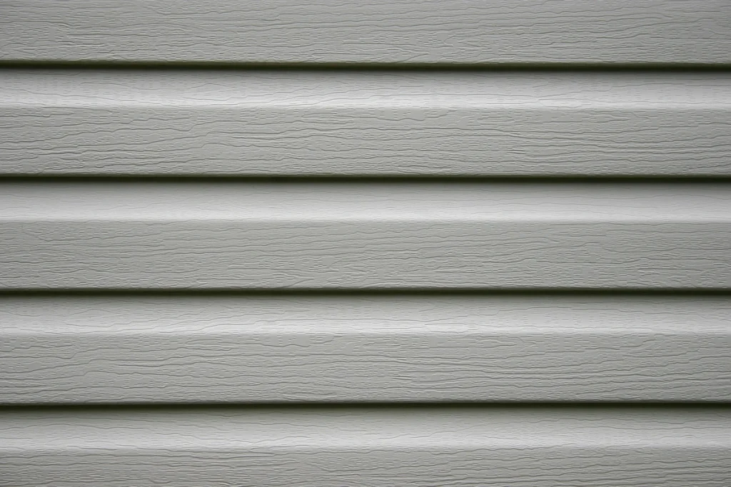 close up of grey vinyl siding