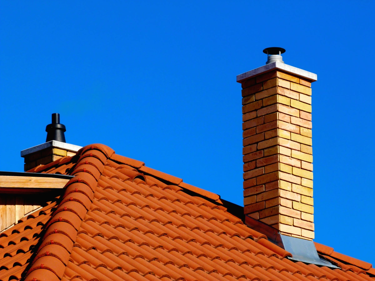 new installed chimney flashing