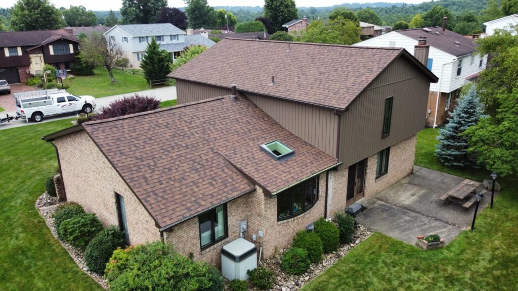 House with newly installed shingles