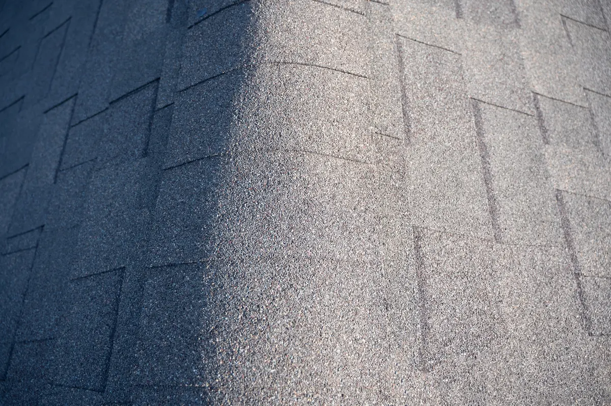 top view of ridge cap shingles