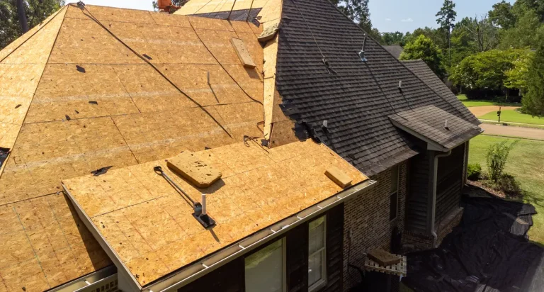 half completed roof replacement