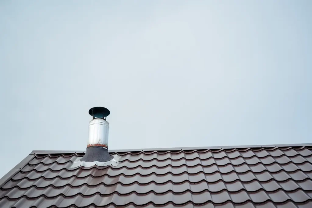 metal roof and exhaust vent