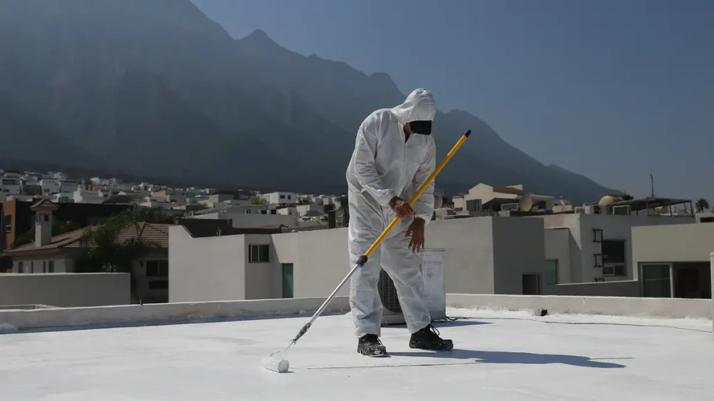 roof coating worker