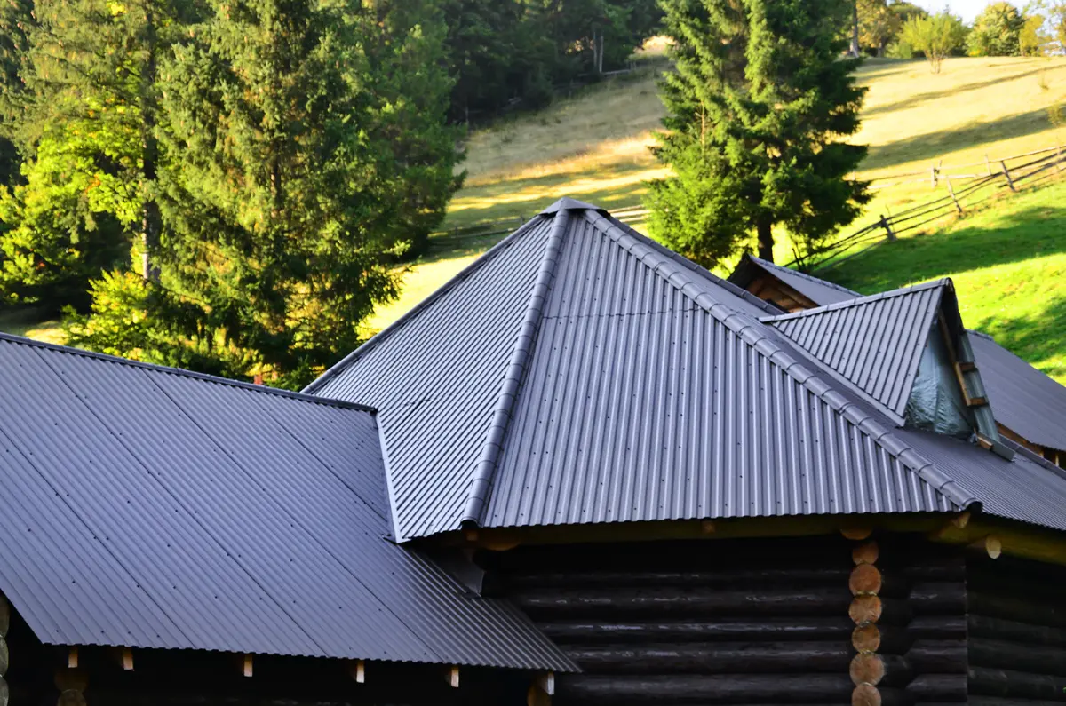 sloped metal roof