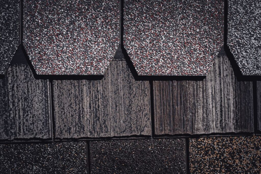 Close-up of synthetic shingles