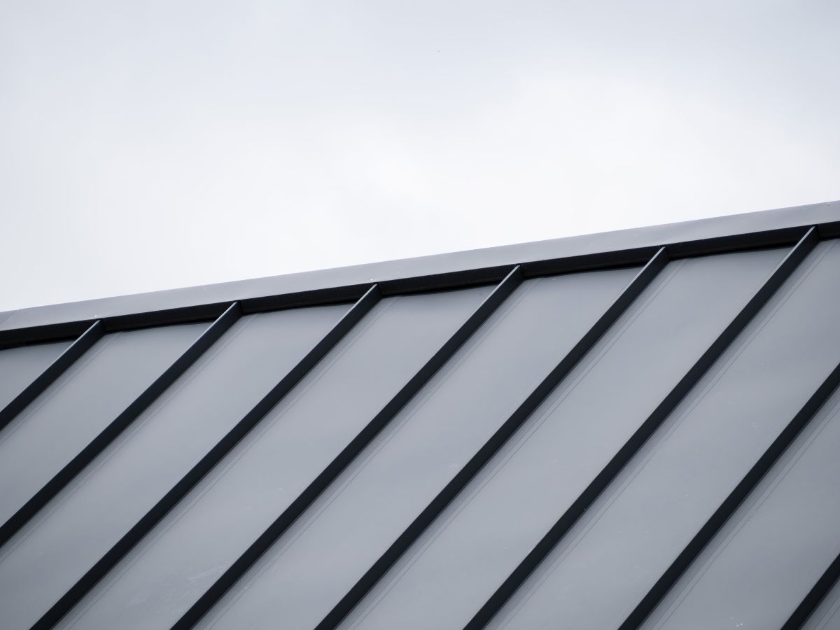 Modern Tray Metal Roof and Black Standing Seam Panels