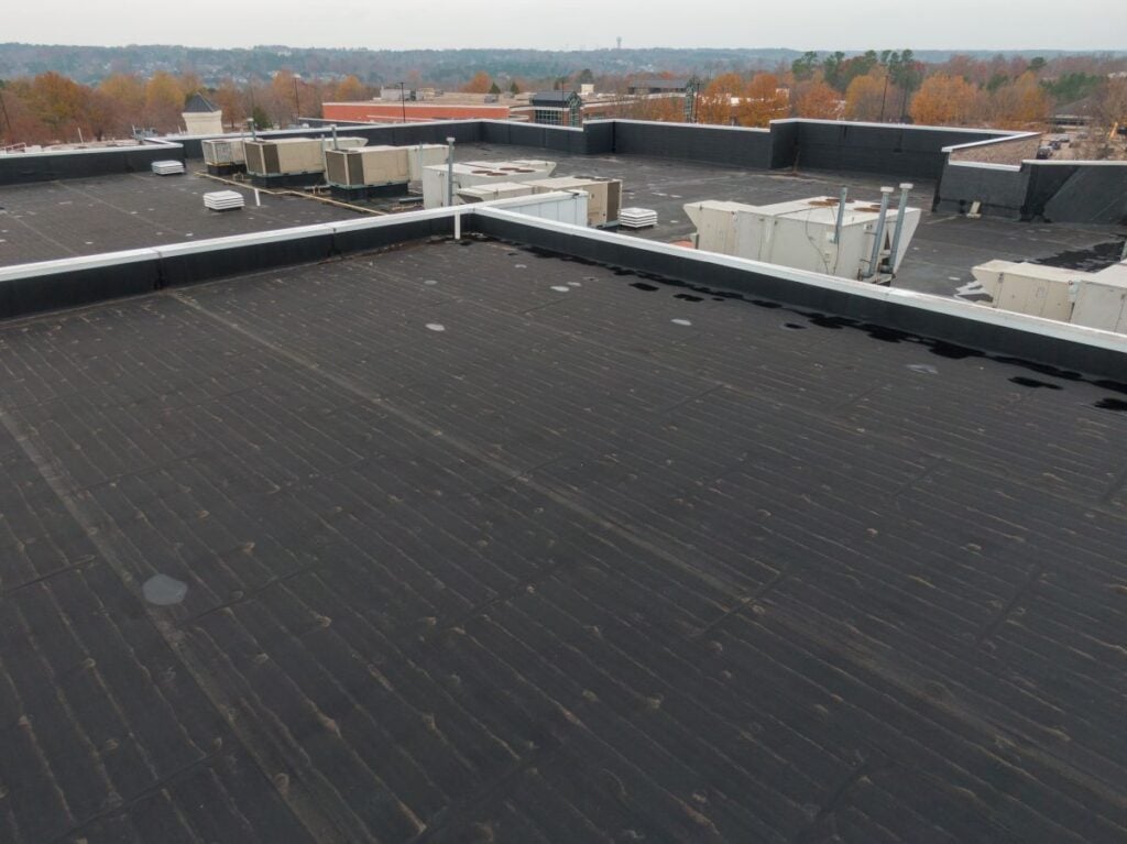 rubber roof repair black commercial building
