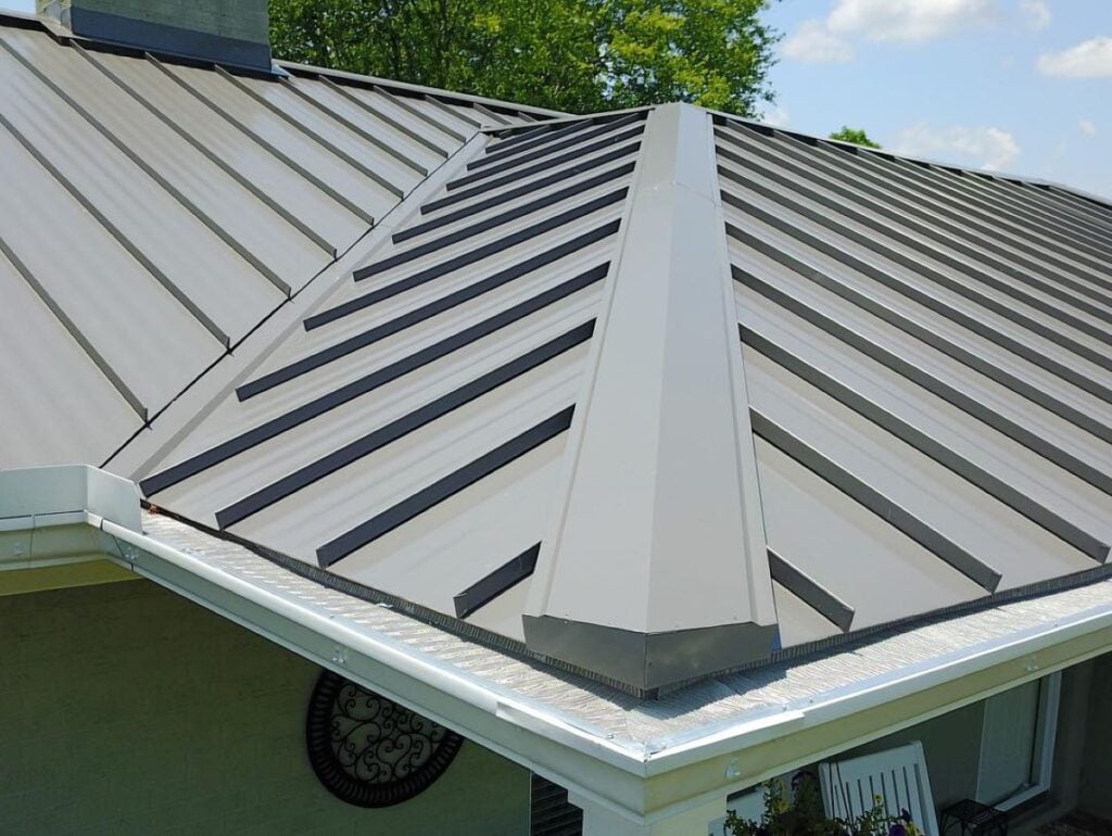 energy efficient roofing metaallic roof close up