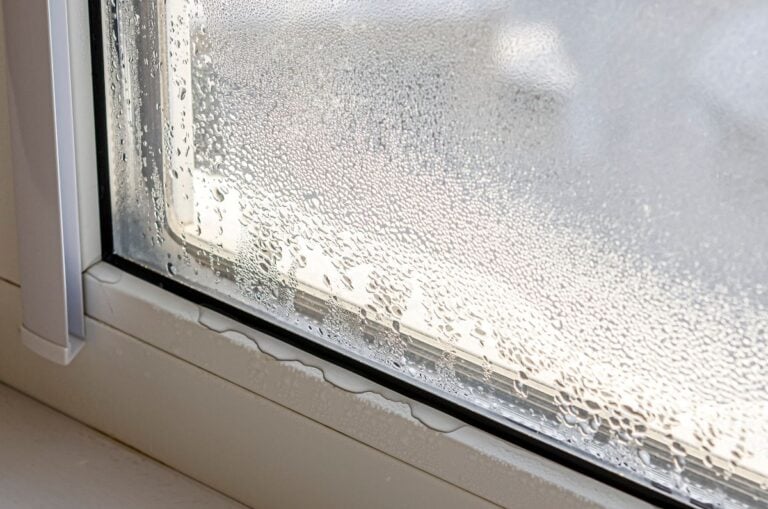 window condensation water dropping white frame