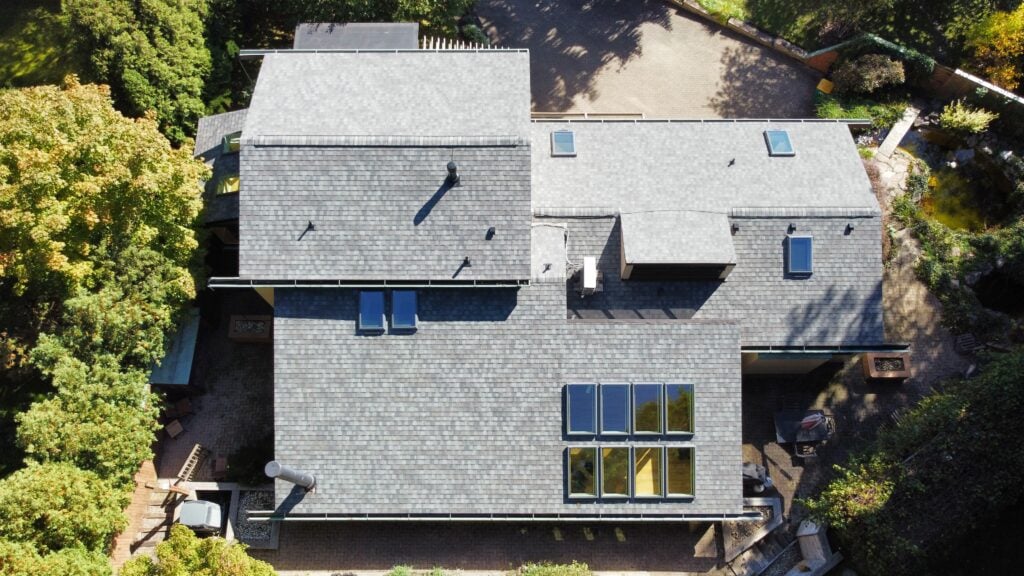roof replacement cost Greensburg grey shingles roof McCormick project gable roof