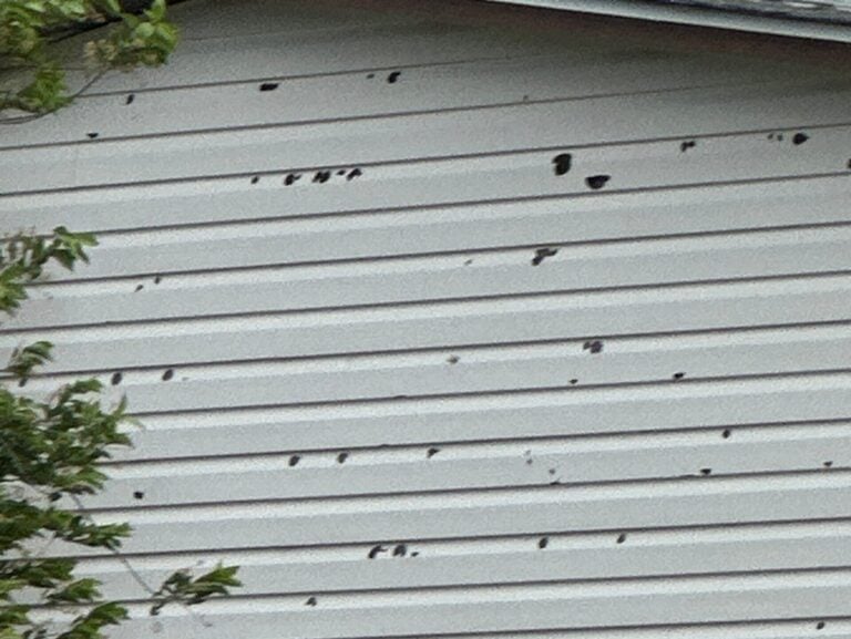 hail damage siding white siding with holes after hail storm