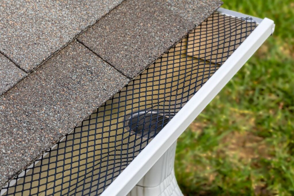 a gutter guard after being installed